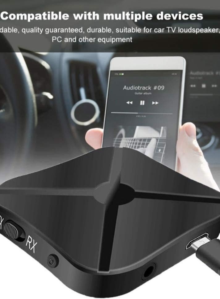 Captaintech Bluetooth 5.0 Audio Transmitter Receiver, 2 in 1 Bluetooth Wireless Audio Adapter Suitable for PC TV Headphones Soundbar Car TV Loudspeaker MP3 Home Stereo System - Image 2