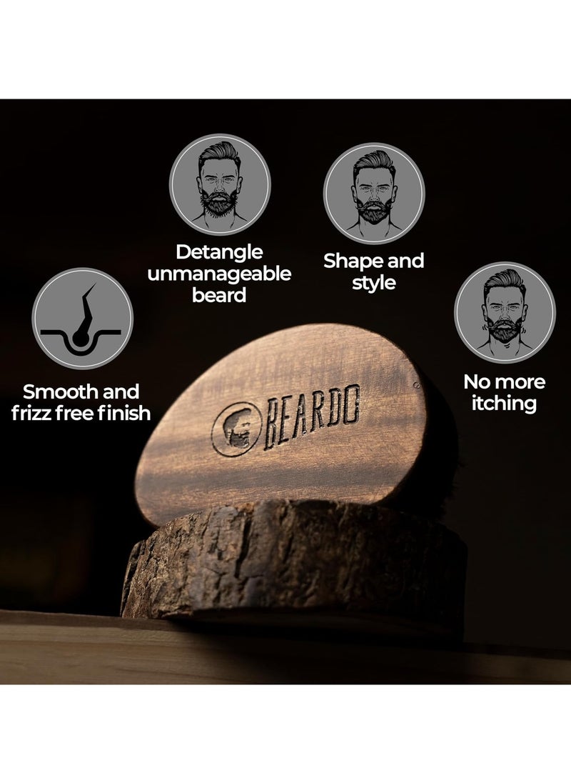 BEARDO - Bristle Beard Brush - Fine 100% Bristles for Effortless Beard Styling - Detangle and Tame frizzy unruly beard - Image 1