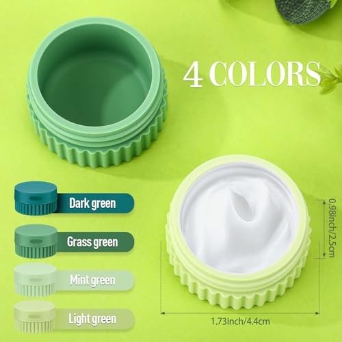 Maxcheck 4 Pcs Travel Containers for Toiletries 0.68 Oz/20 ml Small Silicone Cream Jar with Lid Mini Leakproof Lotion Jar Refillable Travel Cosmetic Container for Face Body Skin Cream (Green Color) - Image 3