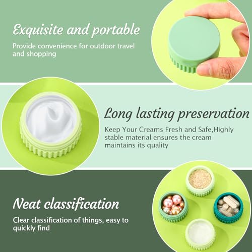 Maxcheck 4 Pcs Travel Containers for Toiletries 0.68 Oz/20 ml Small Silicone Cream Jar with Lid Mini Leakproof Lotion Jar Refillable Travel Cosmetic Container for Face Body Skin Cream (Green Color) - Image 4