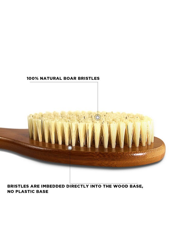 ICDI ICANdOIT Icandoit17.71Inch Natural Boar Bristles Antislip Long Handle Bath Brushbent Handle Shower Scrubber For Exfoliatingshower Back Brushexfoliation Set With Pumice Stone (1 Pack) - Image 3