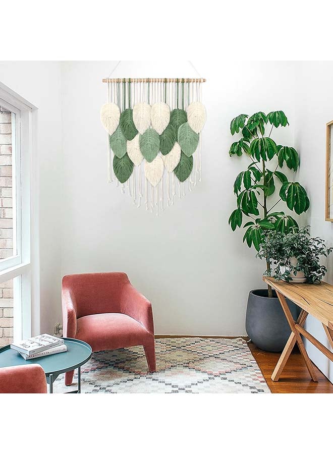 انتيكيانو ريشة مكرمية للتعليق على الحائط بتصميم اوراق شجر بوهو مصنوع يدويا 74x59 - Image 4