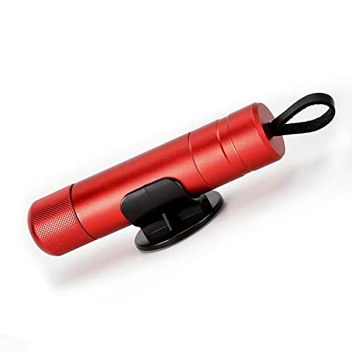 ACEBON 2-in-1 Emergency Car Escape Tool - Spring-Loaded Window Breaker & Seatbelt Cutter, Compact Lifesaver for Families, Portable Keychain Design (Red) - Image 1