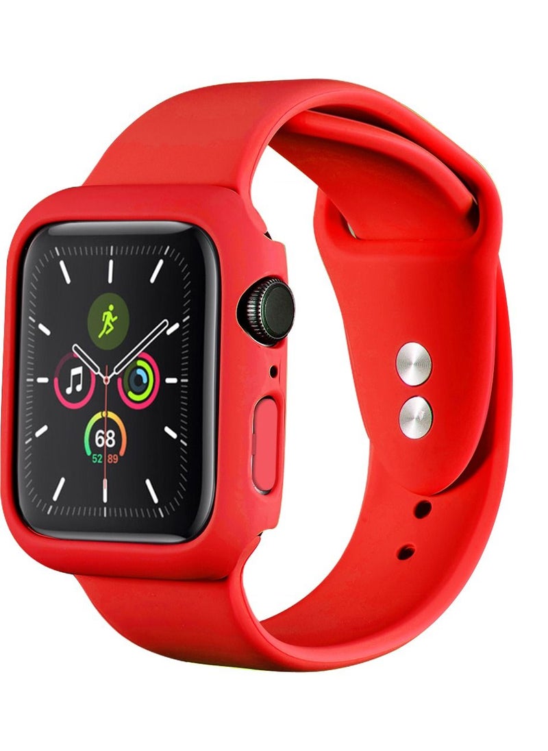 GULFLINK - Silicone Watchbands 200mm Length with Protective Case Cover for Apple iWatch 7 41mm - Image 1