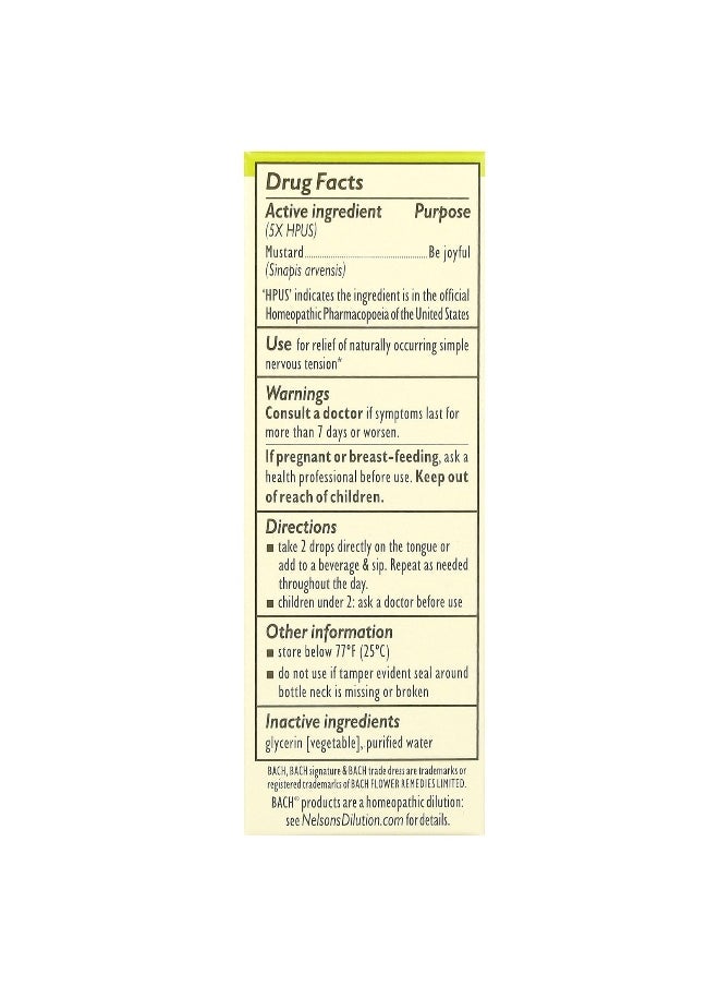 Bach Bach, Original Flower Remedies, Mustard, 0.35 fl oz (10 ml)  - Image 2