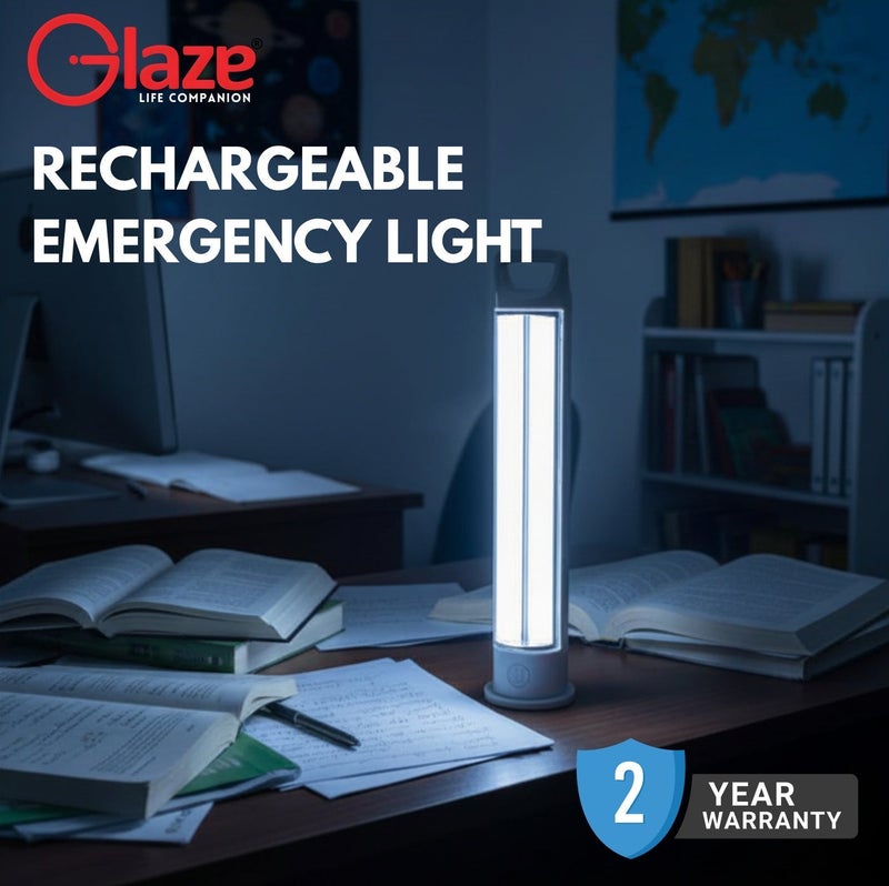 جليز فانوس إضاءة طوارئ LED قابل لإعادة الشحن، مصباح محمول فائق السطوع مع زجاج أمامي غير قابل للكسر، بطارية طويلة العمر، أوضاع إضاءة متعددة، مناسب للاستخدام الداخلي والخارجي أثناء انقطاع الكهرباء وللتخييم - Image 2