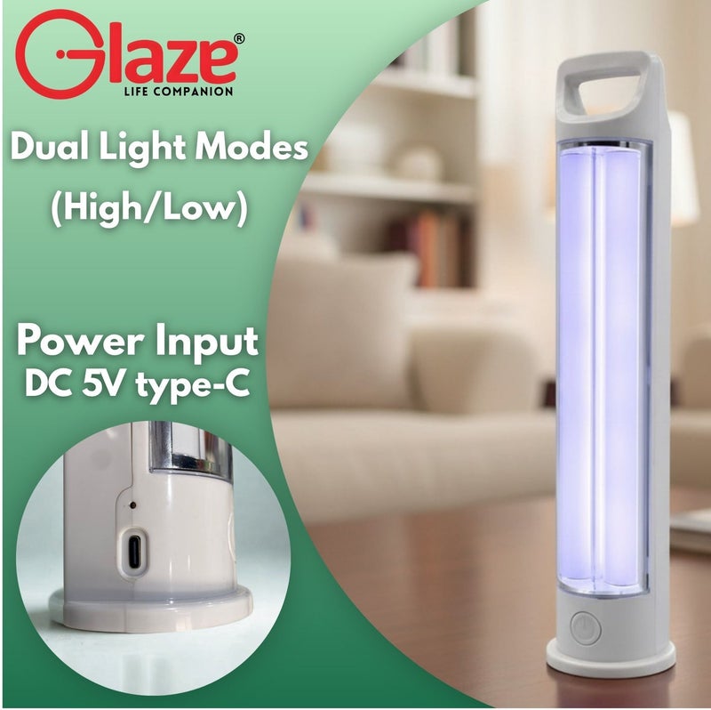 جليز فانوس إضاءة طوارئ LED قابل لإعادة الشحن، مصباح محمول فائق السطوع مع زجاج أمامي غير قابل للكسر، بطارية طويلة العمر، أوضاع إضاءة متعددة، مناسب للاستخدام الداخلي والخارجي أثناء انقطاع الكهرباء وللتخييم - Image 4