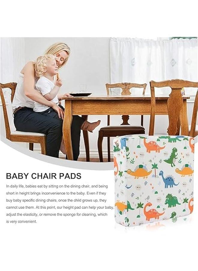 HOOKOR Toddler Booster Seat Dining, Washable 2 Straps Safety Buckle Kids Booster Seat for Dining Table, Portable Travel Increasing Cushion (White)  - Image 4