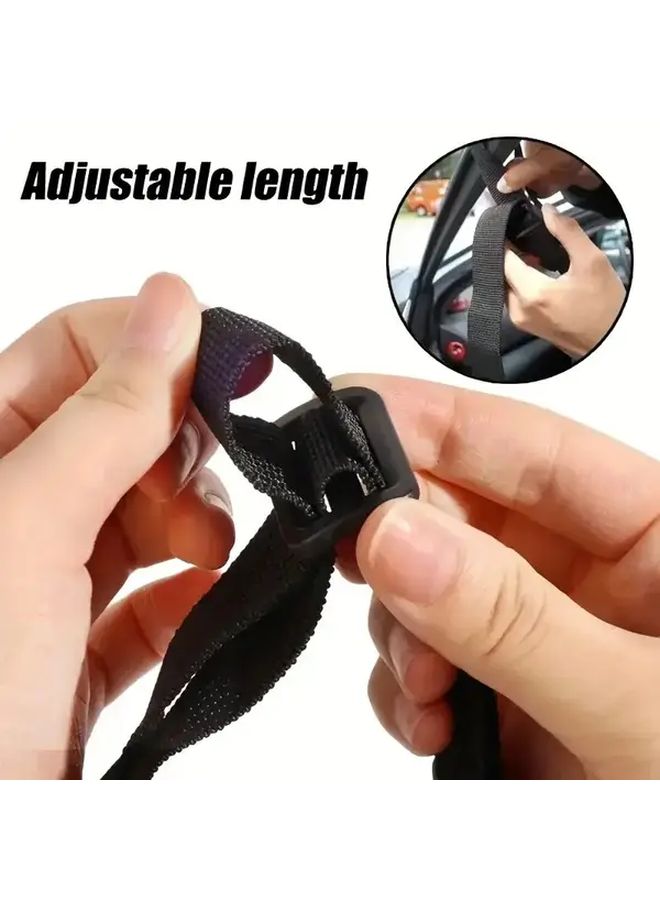 Car Auxiliary Pull Handle Heavy Duty Adjustable Car Grab Bar Slip Handheld Support With Gravity Belt Strap Handle And Sturdy Hook For Elderly Pregnant SUVs Vehicle Aid - Image 5