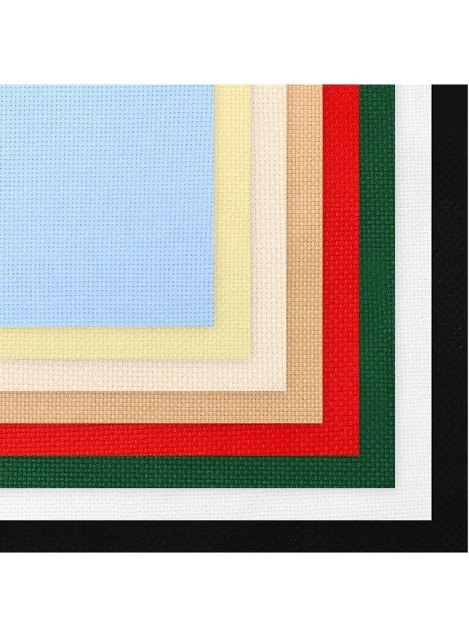 Caydo 8 Pieces Aida Cloth 8 Color 14 Count Classic Reserve Cross Stitch Fabric 12 By 18 Inch - Image 2