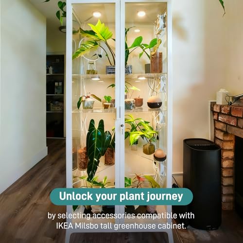 starEEl Acrylic Shelves for IKEA Cabinets - 8mm Thick Clear Acrylic Plant Shelf for Greenhouse Cabinet, Compatible with IKEA Milsbo Tall Greenhouse Cabinet - 3 Pack Corner Shelves Set - Image 2