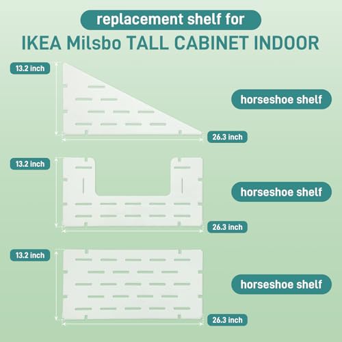 starEEl Acrylic Shelves for IKEA Cabinets - 8mm Thick Clear Acrylic Plant Shelf for Greenhouse Cabinet, Compatible with IKEA Milsbo Tall Greenhouse Cabinet - 3 Pack Corner Shelves Set - Image 3