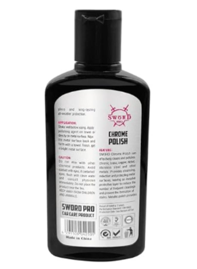 Sword Pro Chrome Polish and cleaner, Brass, Copper, Nickel, and Stainless Steel, 300ml - Image 3