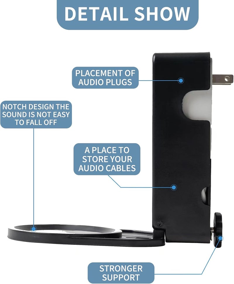 shinar Wall Mount Holder for Echo Pop, Outlet Hanger Stand for Echo Pop with Cable Management, Premium Space-Saving Stand Hanger Wall Holder for Echo Pop Black - Image 5