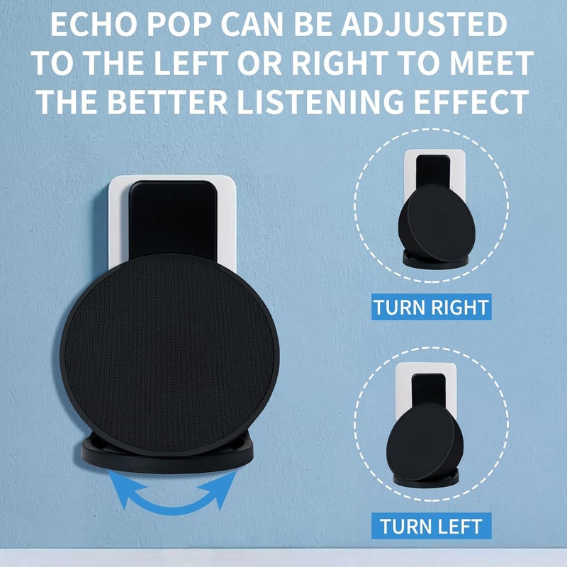 shinar Wall Mount Holder for Echo Pop, Outlet Hanger Stand for Echo Pop with Cable Management, Premium Space-Saving Stand Hanger Wall Holder for Echo Pop Black - Image 3