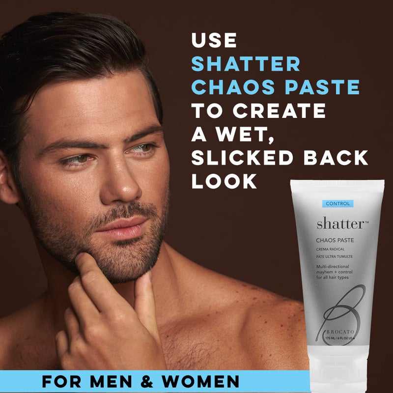 Brocato Shatter Chaos Hair Paste, 6 Oz | Molding Styling Gel for Men & Women with All Hair Types | Shaping & Sculpting Mousse for Salon Quality Hairdos | Apply to Wet, Dry or Heat Styled Hair - Image 4