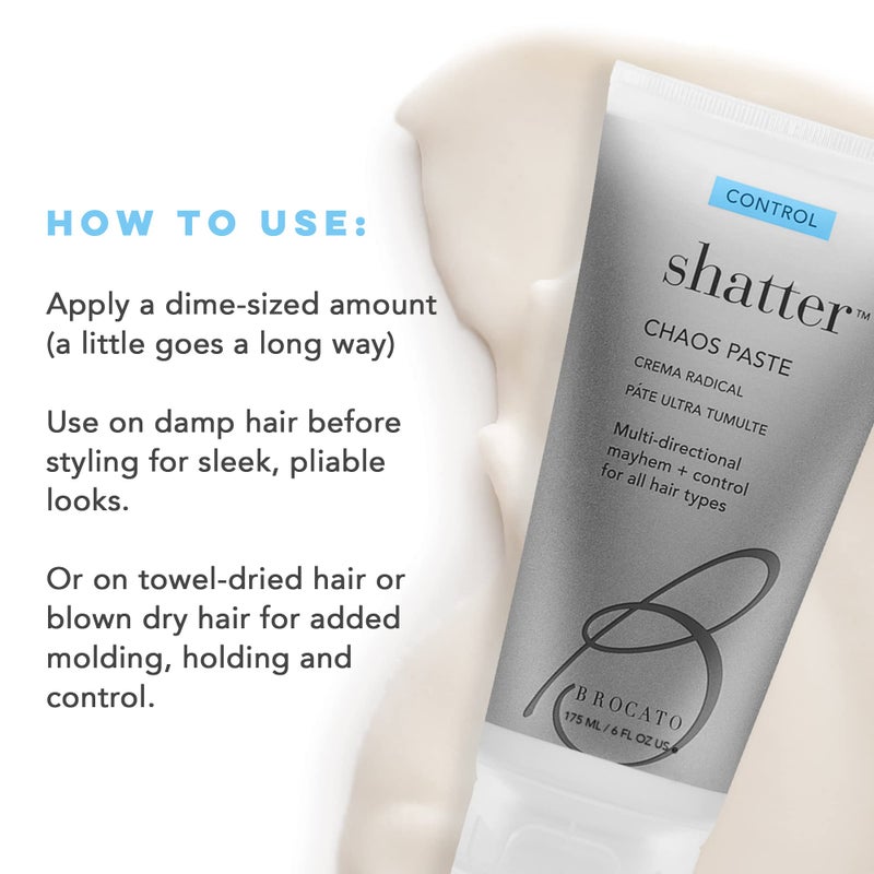 Brocato Shatter Chaos Hair Paste, 6 Oz | Molding Styling Gel for Men & Women with All Hair Types | Shaping & Sculpting Mousse for Salon Quality Hairdos | Apply to Wet, Dry or Heat Styled Hair - Image 5