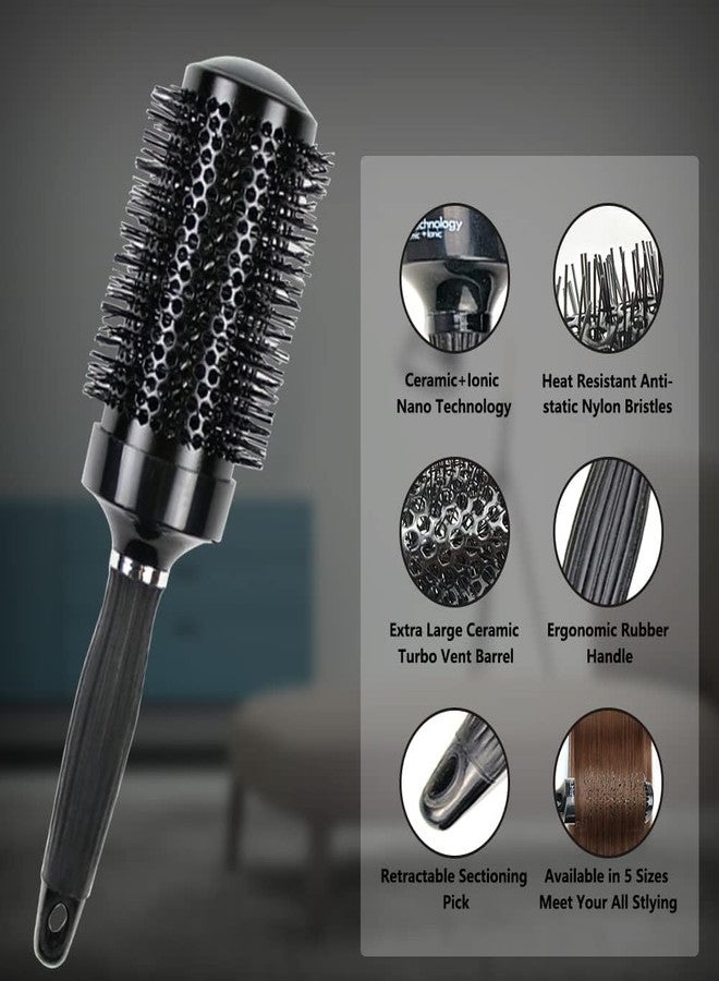 Aozzy 8Pcs Curly Hair Brush Set, Hair Brushes for Women, Round Brush for Blow Drying, Paddle Brush, Fit for Detangling Wet Long Thick Hair, Spray Bottle for Curly Wavy Hair, Family Daily Care（Black） - Image 2