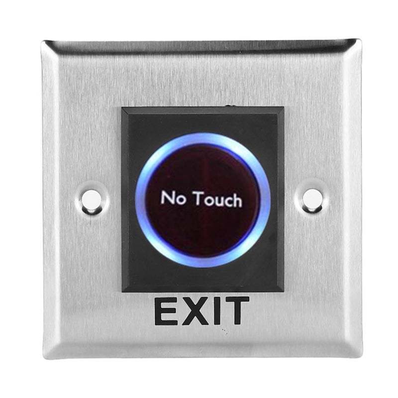 Infrared Sensor Switch: Stainless Steel Plate, Blue Backlight Touch-free Operation - Infrared Optical Technology Exit Sensor Switch for Access Control Systems, Commercial Buildings, Public Facilities - Image 2
