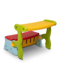 Home Elements 3-IN-1 Kids Multi Colour Study Table Bench and Underneath Storage  - Image 2