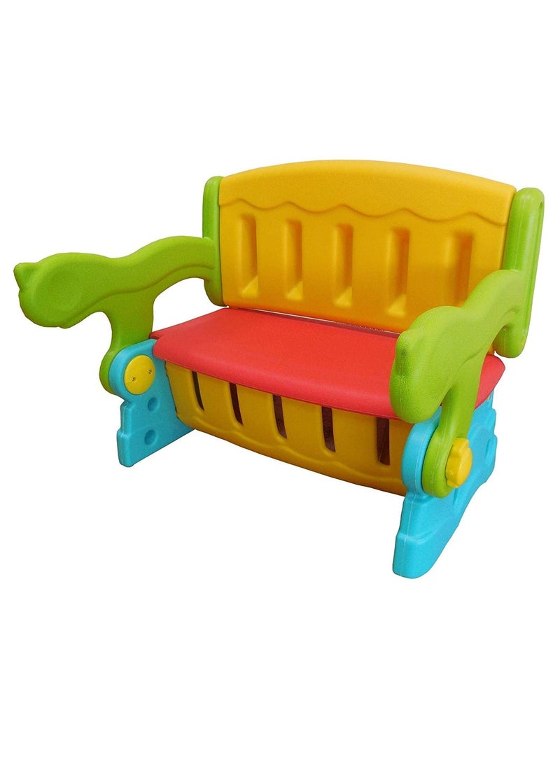 Home Elements 3-IN-1 Kids Multi Colour Study Table Bench and Underneath Storage - Image 1