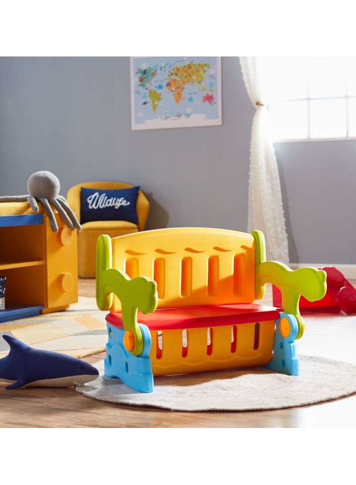 Home Elements 3-IN-1 Kids Multi Colour Study Table Bench and Underneath Storage - Image 3