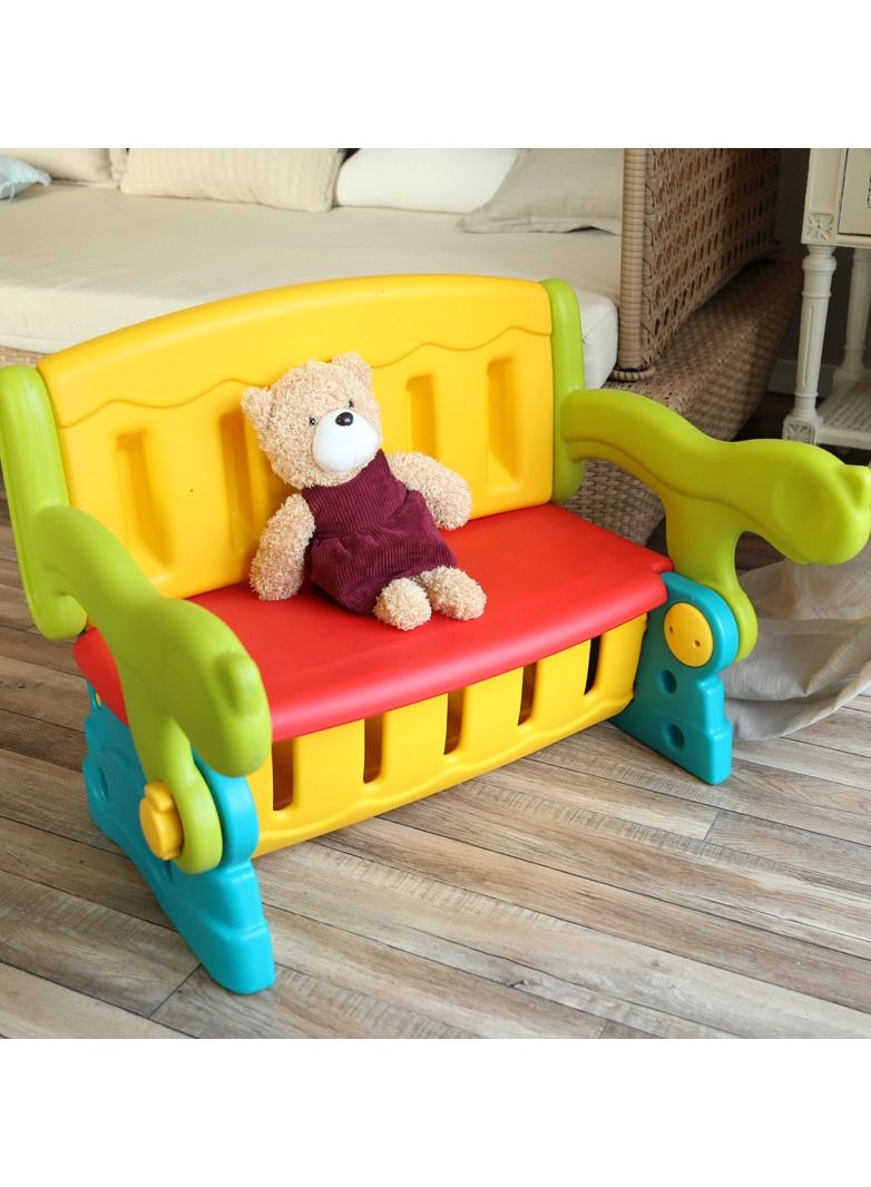 Home Elements 3-IN-1 Kids Multi Colour Study Table Bench and Underneath Storage - Image 5