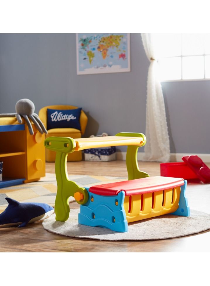 Home Elements 3-IN-1 Kids Multi Colour Study Table Bench and Underneath Storage - Image 4