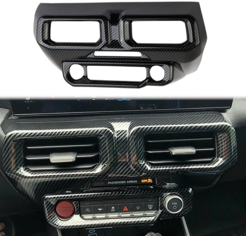Fewshaw Center Console Air Vent Cover Trim Kit for 2024 Ford Mustang - Carbon Fiber Style - Image 1