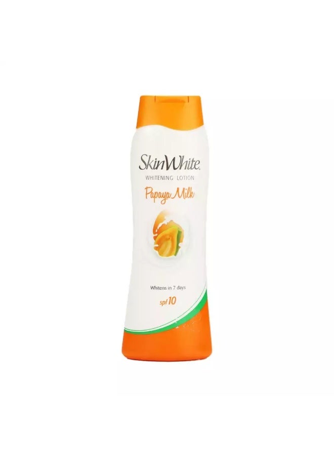 skin white لوسيون تبييض الحليب البابايا من سكين وايت مع SPF 10 - 200 مل - Image 1
