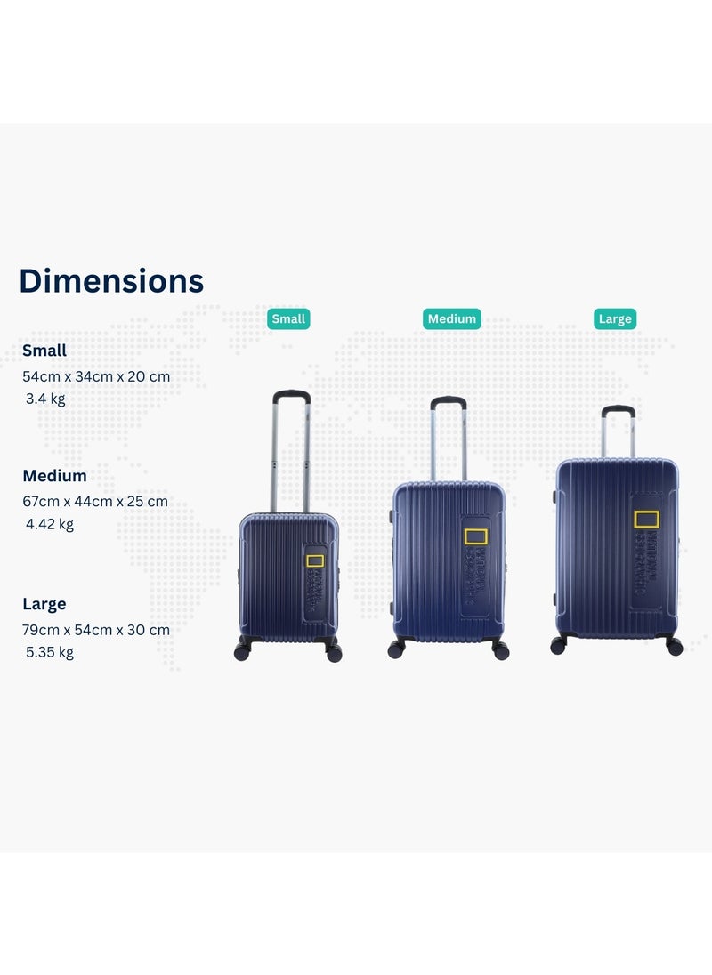 NATIONAL GEOGRAPHIC National Geographic Canyon ABS/PC Hardshell Luggage Set Metallic Blue, Durable Lightweight Expandable Anti-theft Zipper TSA Lock Travel Suitcase, 4 Double Wheel 3pcs Trolley Bag (20+24+28 Inch).  - Image 4
