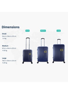 NATIONAL GEOGRAPHIC National Geographic Canyon ABS/PC Hardshell Luggage Set Metallic Blue, Durable Lightweight Expandable Anti-theft Zipper TSA Lock Travel Suitcase, 4 Double Wheel 3pcs Trolley Bag (20+24+28 Inch).  - Image 4