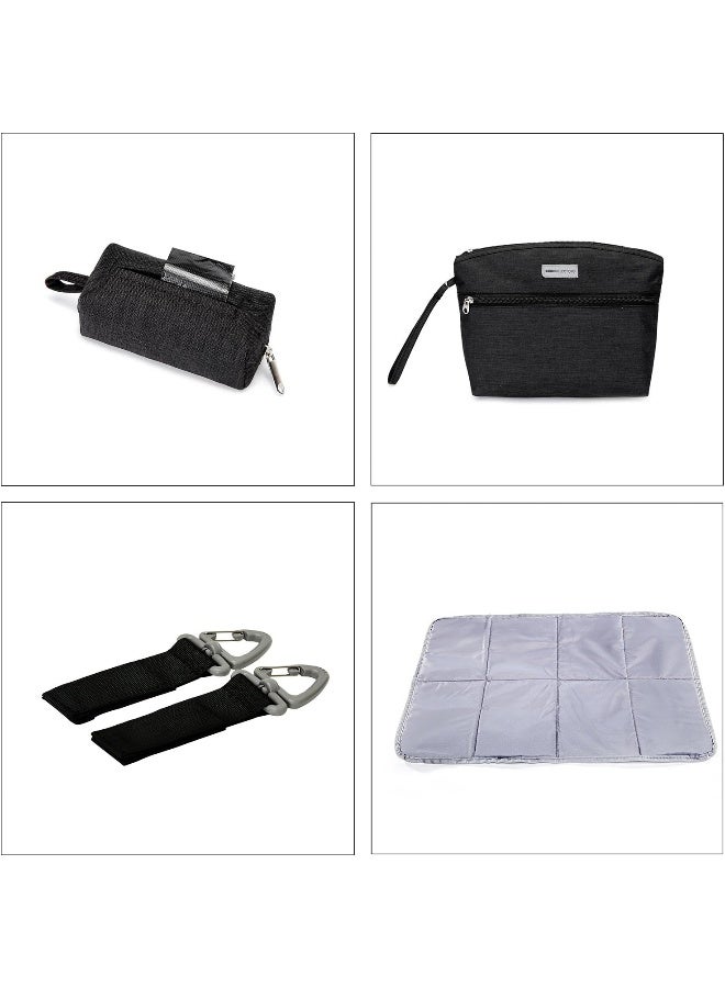 SOHO DESIGNS Kenneth Diaper Backpack 6Pc Set Tote Bag, Black - Image 4