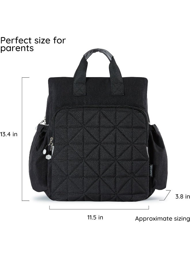 SOHO DESIGNS Kenneth Diaper Backpack 6Pc Set Tote Bag, Black - Image 2