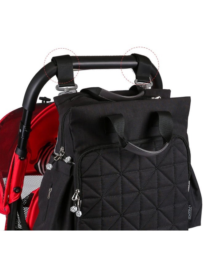 SOHO DESIGNS Kenneth Diaper Backpack 6Pc Set Tote Bag, Black - Image 3