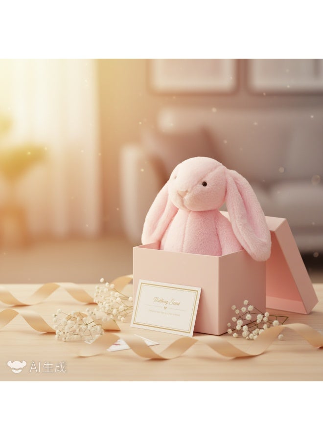 Y&D 1-Piece Snuggle Bonnie Bunny Soft Plush Toy Toys Plush Indy Pink Bunny Rabbit Stuffed Animal with Fluffy Soft Ears - Image 2