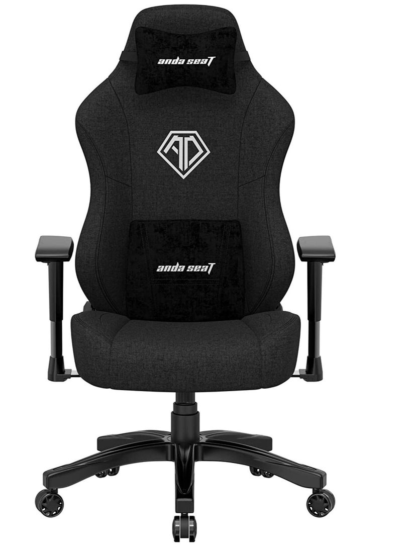 Anda Seat Anda Seat Phantom 3 Series Premium Gaming Chair with Neck Pillow and Lumbar Back Suppor Fabric- Black  - Image 1