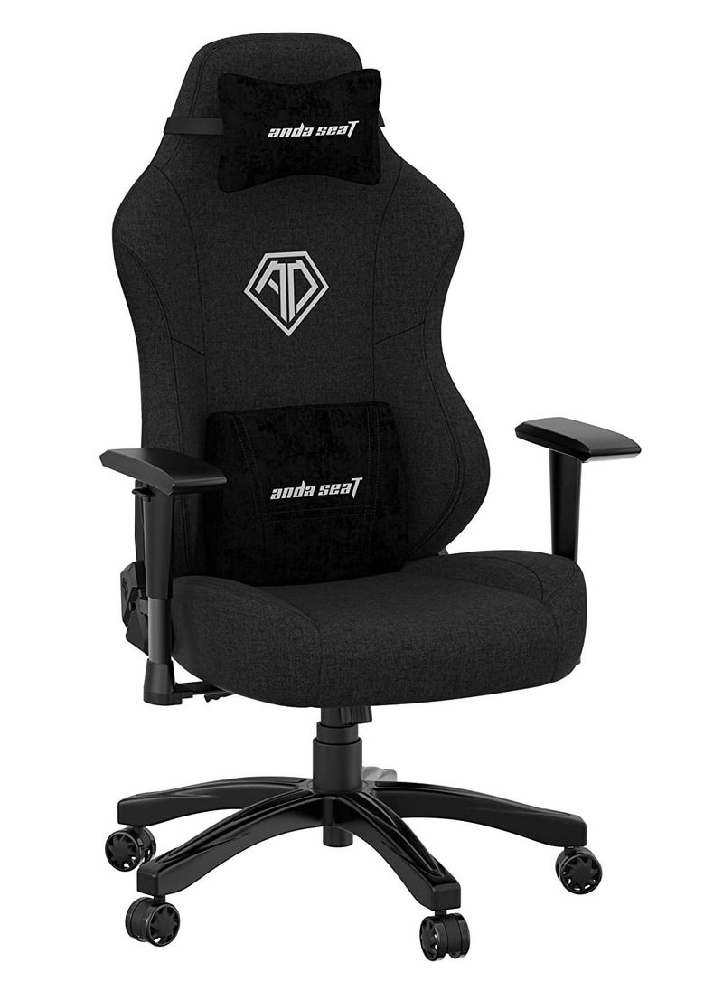 Anda Seat Anda Seat Phantom 3 Series Premium Gaming Chair with Neck Pillow and Lumbar Back Suppor Fabric- Black  - Image 2