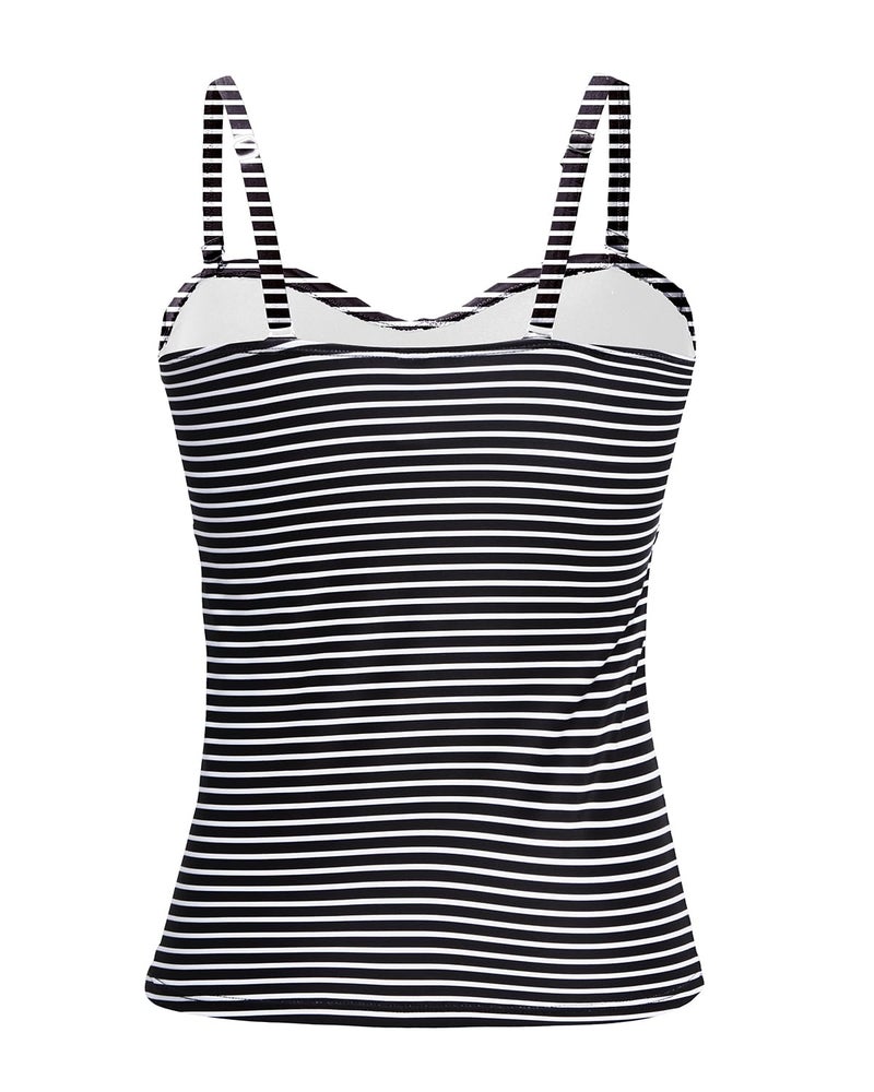 Holipick Tankini Top for Women Twist Front Bandeau Swimsuit Tummy Control Bathing Suit Tops Only No Bottom - Image 3