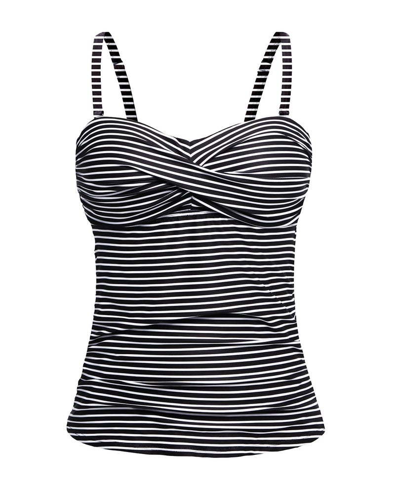 Holipick Tankini Top for Women Twist Front Bandeau Swimsuit Tummy Control Bathing Suit Tops Only No Bottom - Image 1
