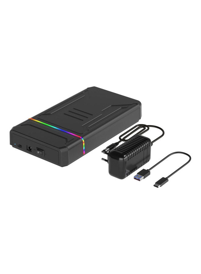 Mobile Hard Disk Box 3.5/2.5 Inch TYPE-C External Box Laptop External Hard-Color:D49 (with Standard Power Supply) 12v 2a, Data Cable A=c 80cm, 5gbps  - Image 1