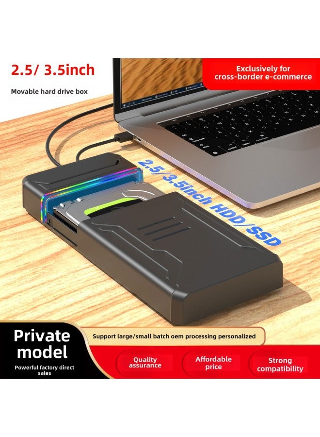 Mobile Hard Disk Box 3.5/2.5 Inch TYPE-C External Box Laptop External Hard-Color:D49 (with Standard Power Supply) 12v 2a, Data Cable A=c 80cm, 5gbps  - Image 2