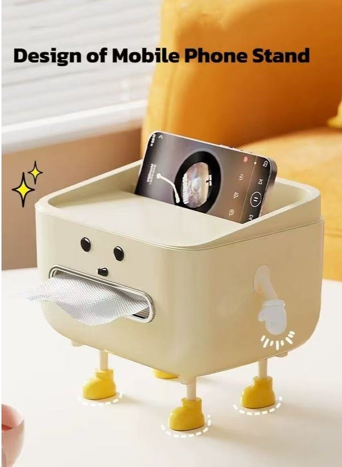 Multi-Function Tissue Box Holder with Remote Control Storage | Spring-Loaded Smooth Dispenser | Home Desktop Organizer | Universal Fit for All Tissues - Image 4