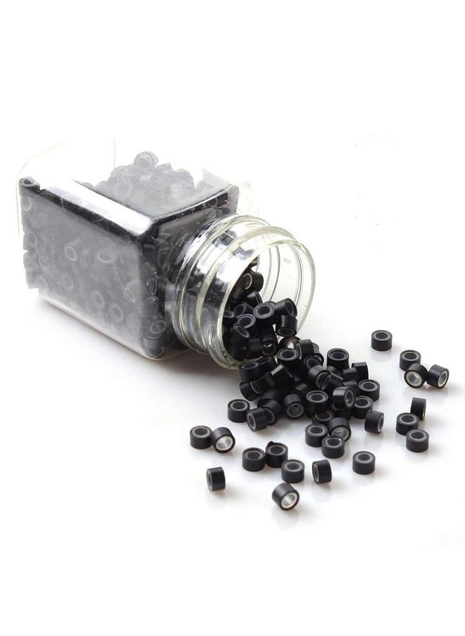 Yesurprise Yesurprise 1000 Silicone Micro Link Rings 5mm Lined Beads for Hair Extensions Tool Black ââ‚¬¦  - Image 1