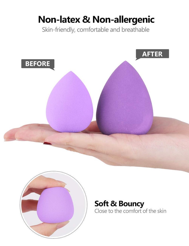 Fennec Mart 10 Pcs Makeup Sponge Blender Set Beauty Cosmetic Foundation Blending Flawless for Liquid Cream and Powder MultiPurpose Cosmetic Applicator Puff MULTI COLOUR - Image 3