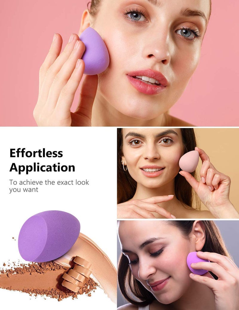 Fennec Mart 10 Pcs Makeup Sponge Blender Set Beauty Cosmetic Foundation Blending Flawless for Liquid Cream and Powder MultiPurpose Cosmetic Applicator Puff MULTI COLOUR - Image 4