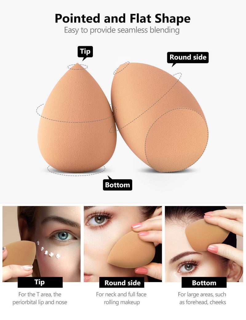 Fennec Mart 10 Pcs Makeup Sponge Blender Set Beauty Cosmetic Foundation Blending Flawless for Liquid Cream and Powder MultiPurpose Cosmetic Applicator Puff MULTI COLOUR - Image 5