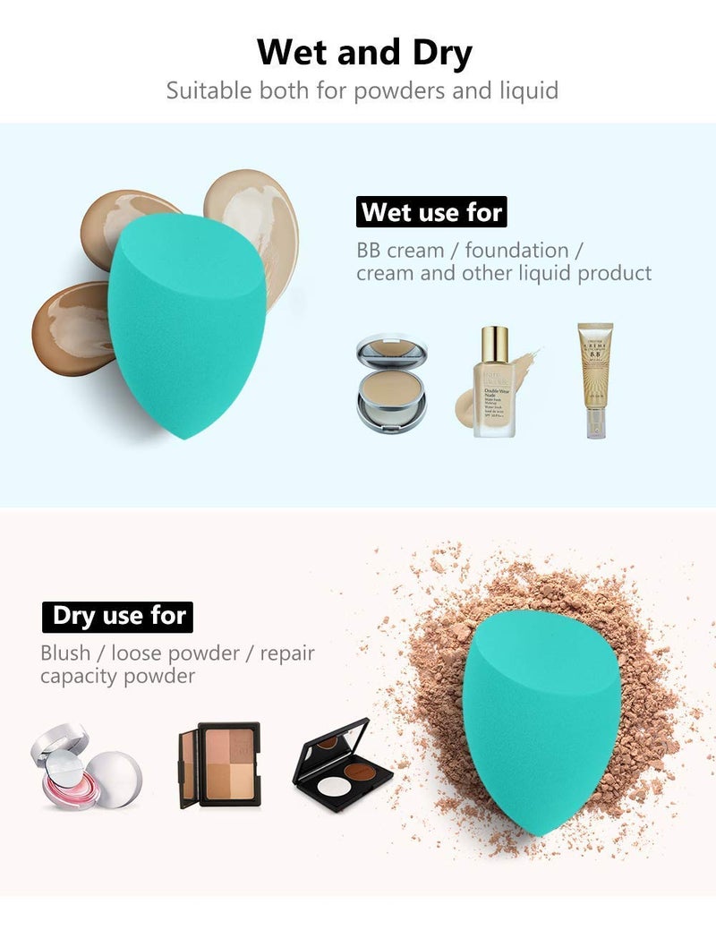 Fennec Mart 10 Pcs Makeup Sponge Blender Set Beauty Cosmetic Foundation Blending Flawless for Liquid Cream and Powder MultiPurpose Cosmetic Applicator Puff MULTI COLOUR - Image 2