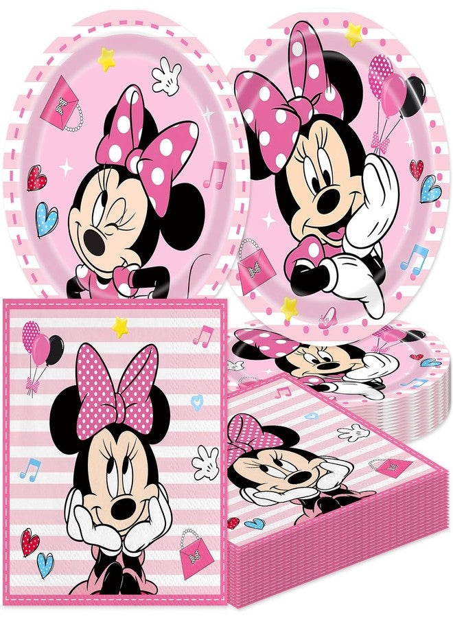 OMTO 40Pack Minnies Birthday Party Supplies include 20 plates, 20 napkins for Minnies party Decoration - Image 1