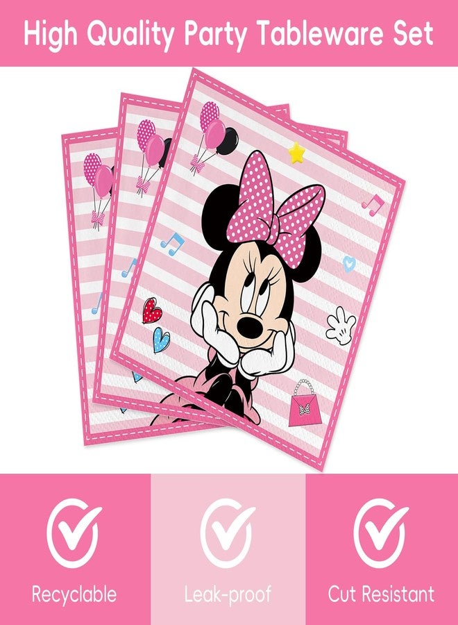 OMTO 40Pack Minnies Birthday Party Supplies include 20 plates, 20 napkins for Minnies party Decoration - Image 2
